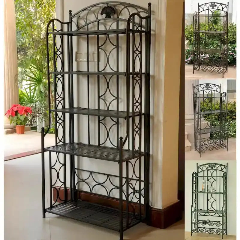 Mandalay 5-Tier Iron Baker's Rack - 67 Inches High x 31 Inches Wide x 16 Inches Deep