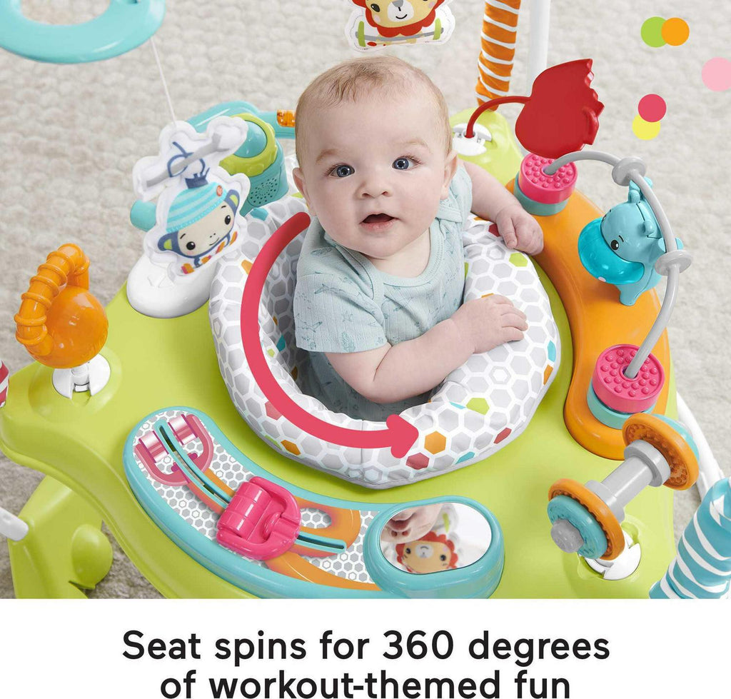 Fisher-Price Fitness Fun Folding Jumperoo Infant Activity Center With Lights And Music - HBM25