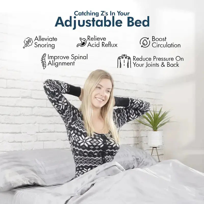 Renanim Adjustable Bed Frame With Medium Cooling Gel Memory Foam Mattress - Dual Massage, App And Remote Control