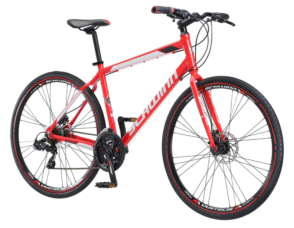 Schwinn Kempo Hybrid Bike, 700c Wheels, 21 Speeds, Men's Frame, Red