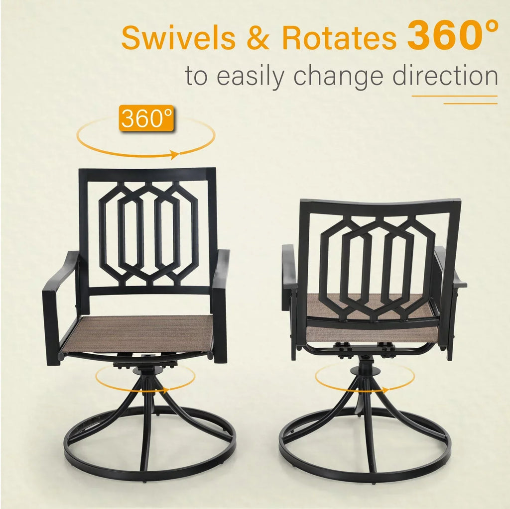 Sophia & William Outdoor Patio Swivel Dining Chairs - Textilene, Set Of 2