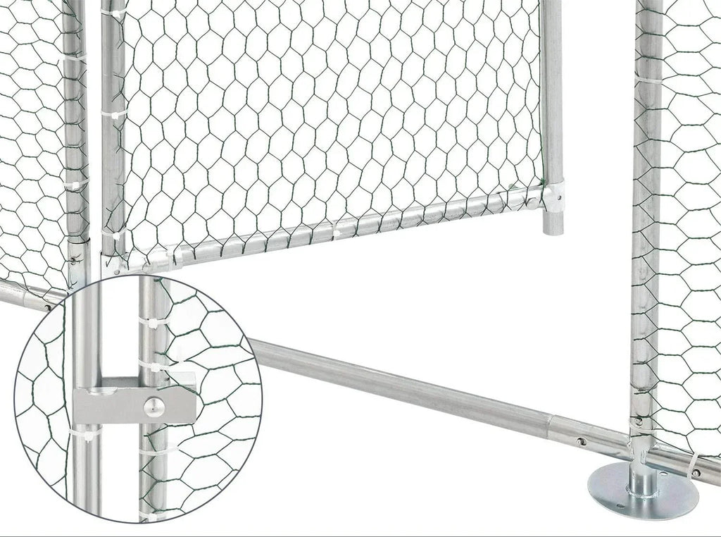 Large Galvanized Metal Chicken Coop With Waterproof Anti-Ultraviolet Cover - 10 L X 6