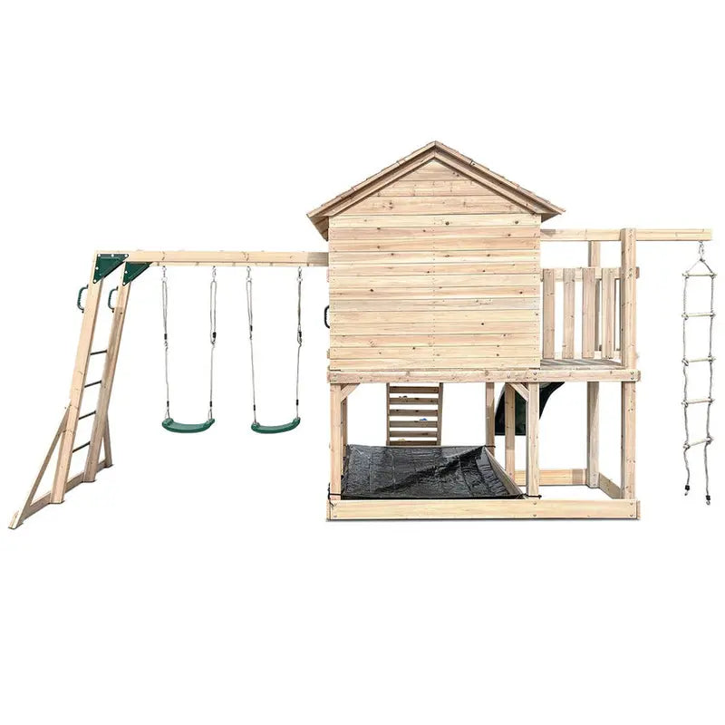 Lifespan Kingston Kids Cubby House Play Centre With 2.2m Green Slide - Kingston