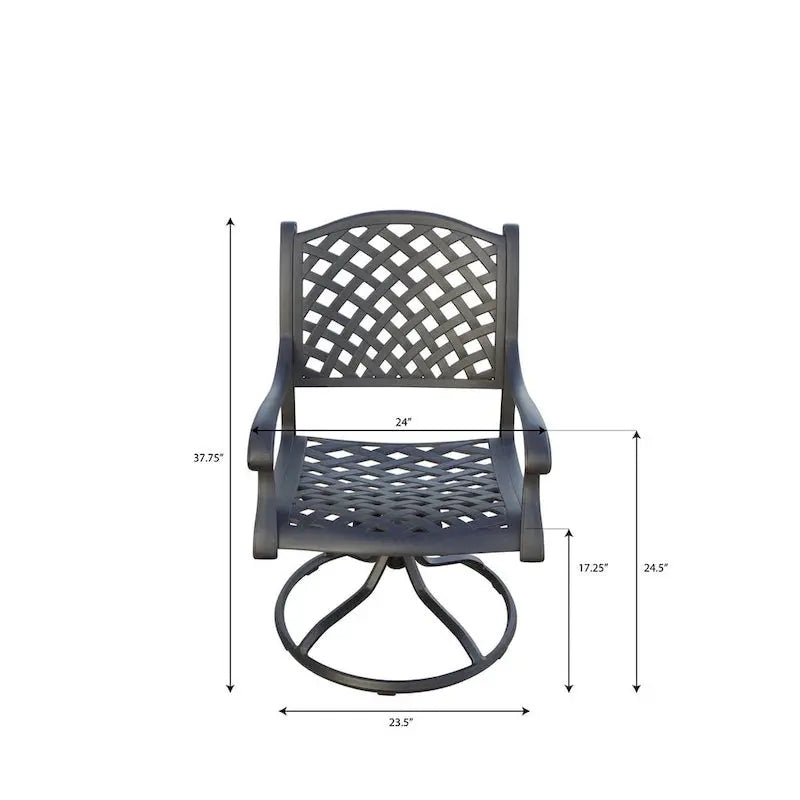 Darlee Nassau 11-Piece Cast Aluminum Outdoor Dining Set With 8 Chairs, 2 Swivel Rocker Chairs And Extendable Table - Antique Bronze