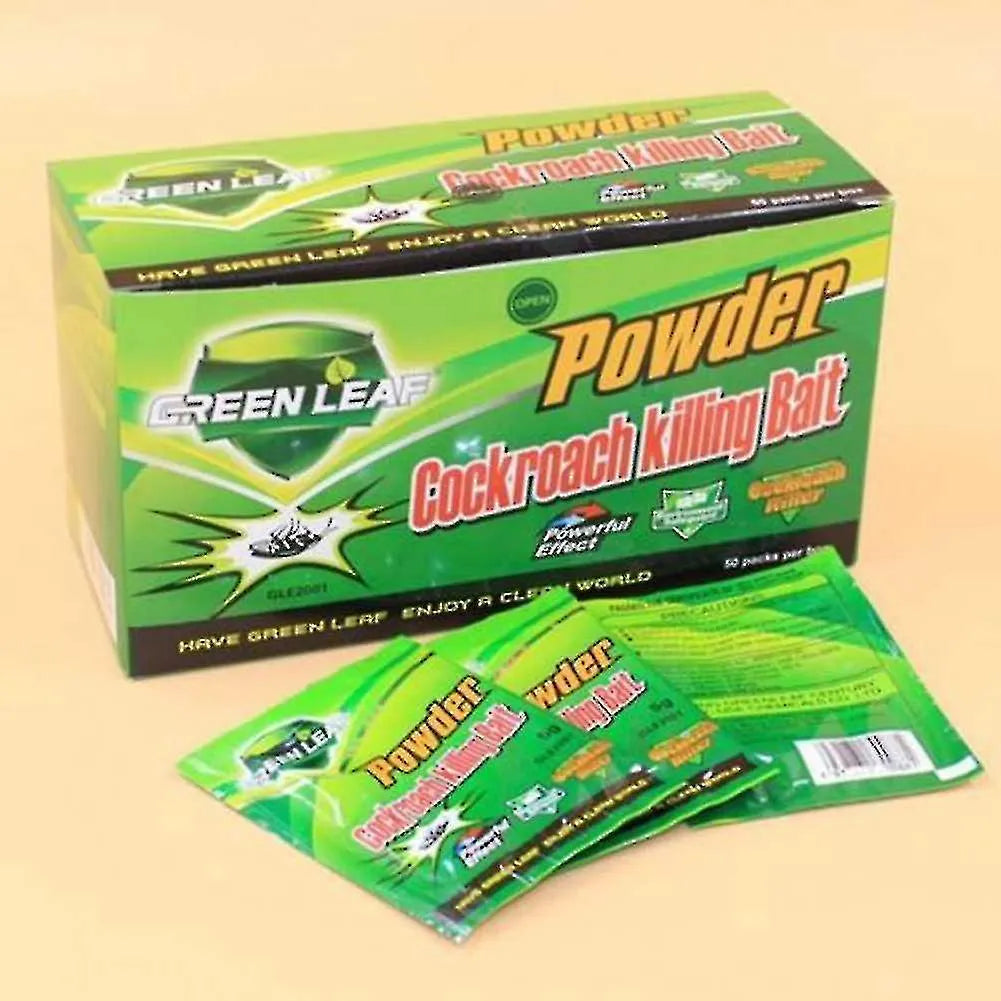 Green Leaf Powder Cockroach Killer Bait - 20-100 Packs