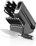 Ninja Foodi NeverDull 17-Piece Stainless Steel Knife Block Set With Built-In Sharpener - K32017