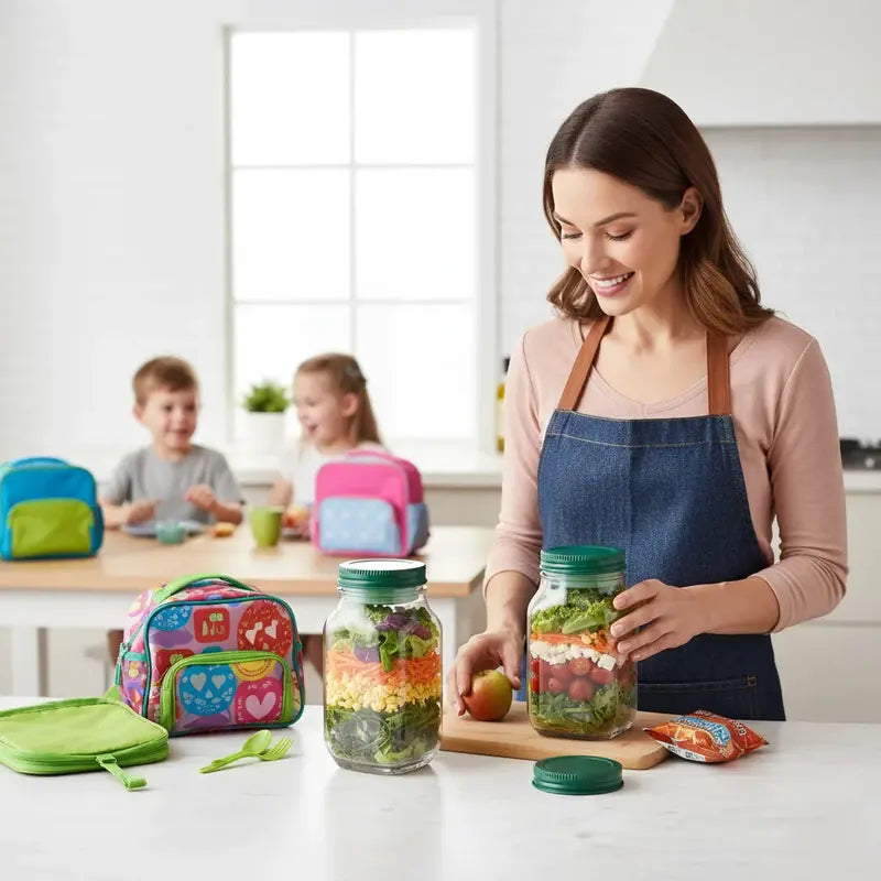 Cxren Leak-Proof Salad Shaker Jar, 2.5 Oz Dressing Cup, 7.0 X 3.5 X 3.9 Inches - Dual-Compartment