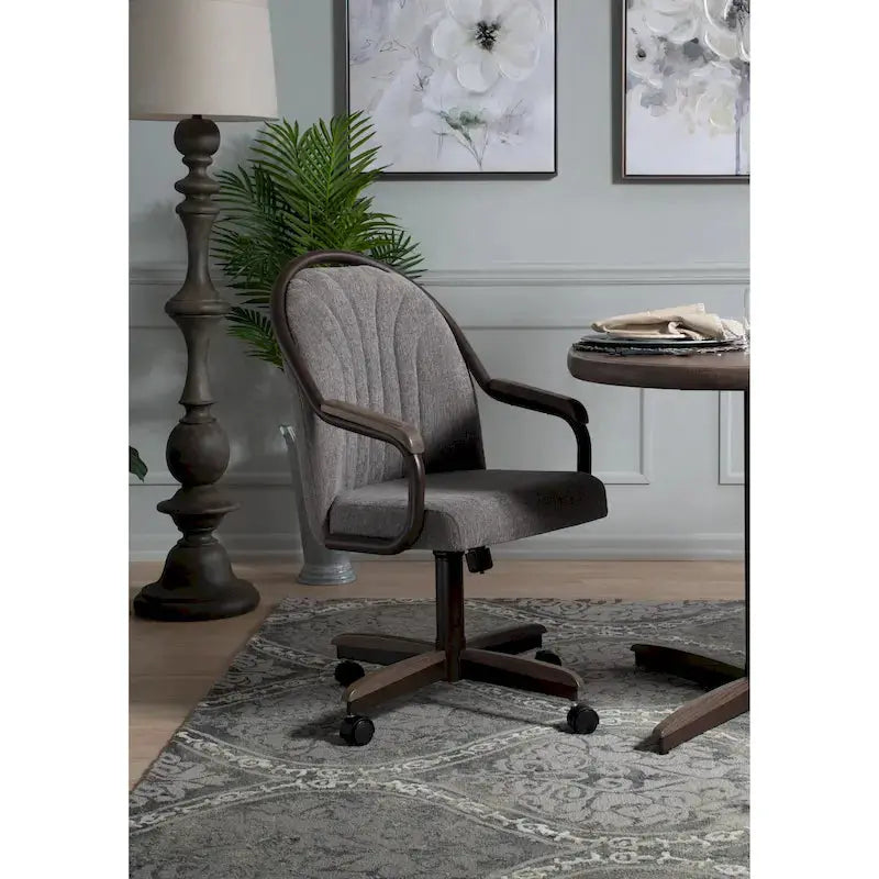 Swivel And Tilt Rolling Caster Chair With Cushioned Seat - Casual Dining Office Or Home Use