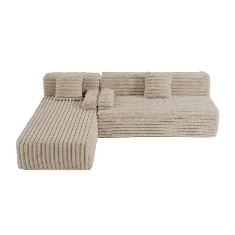 Cloud-Inspired Modular L-Shaped Sectional Sofa With Two Decorative Pillows - 110 in