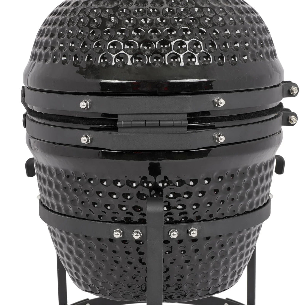SalonMore 13in Round Ceramic Charcoal Grill - Black
