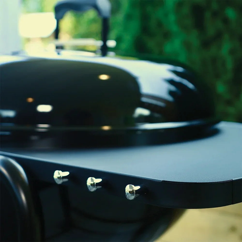 Slow 'N Sear 22 inch Kettle Charcoal Grill With Cart And Built-In Side Table - MasterKettle