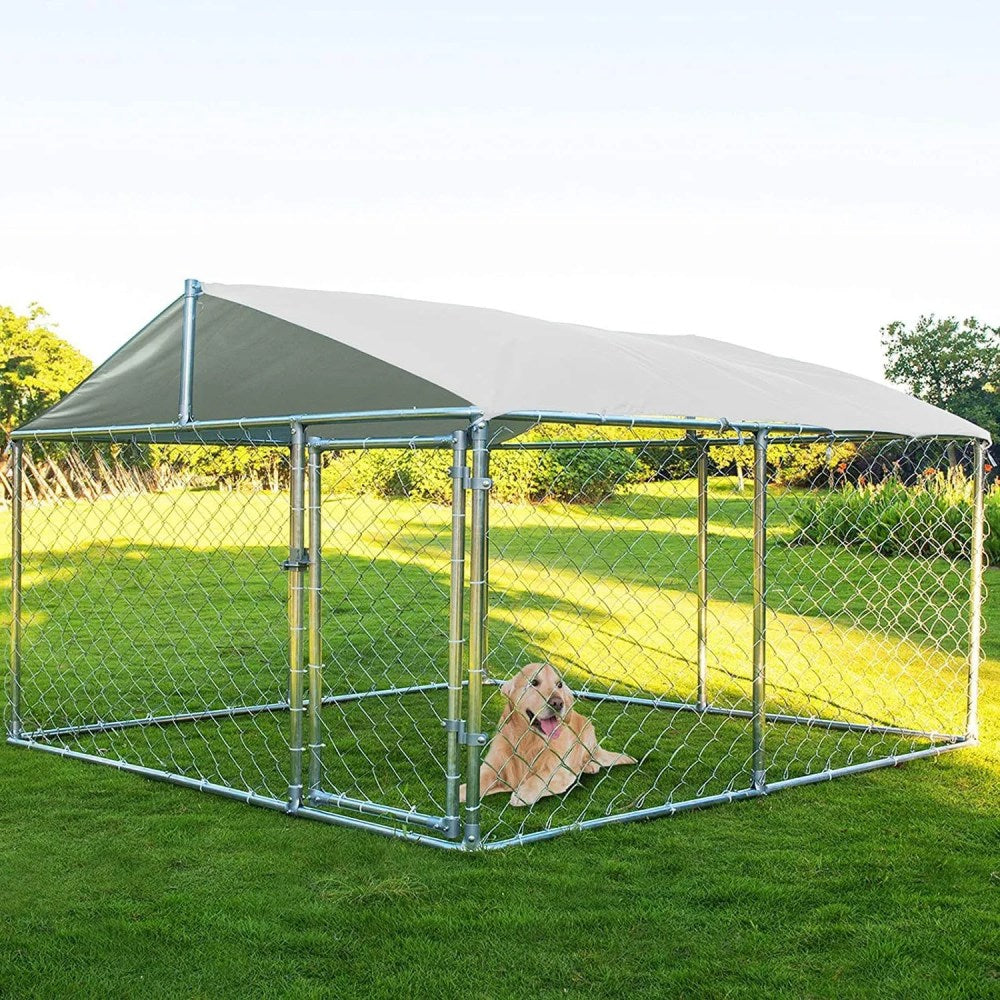 Haverchair Large Outdoor Dog Kennel With Cover, 90" L X 90" W X 63" H