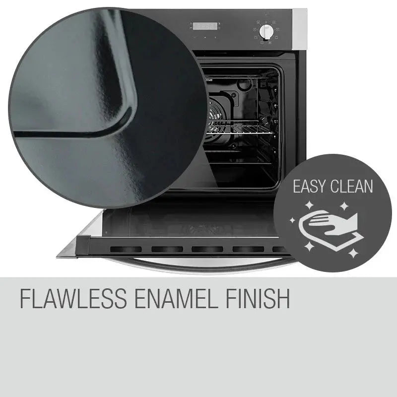 EuroChef Built-In Electric Wall Oven, 60cm, 70L, 8 Cooking Functions - OE708B