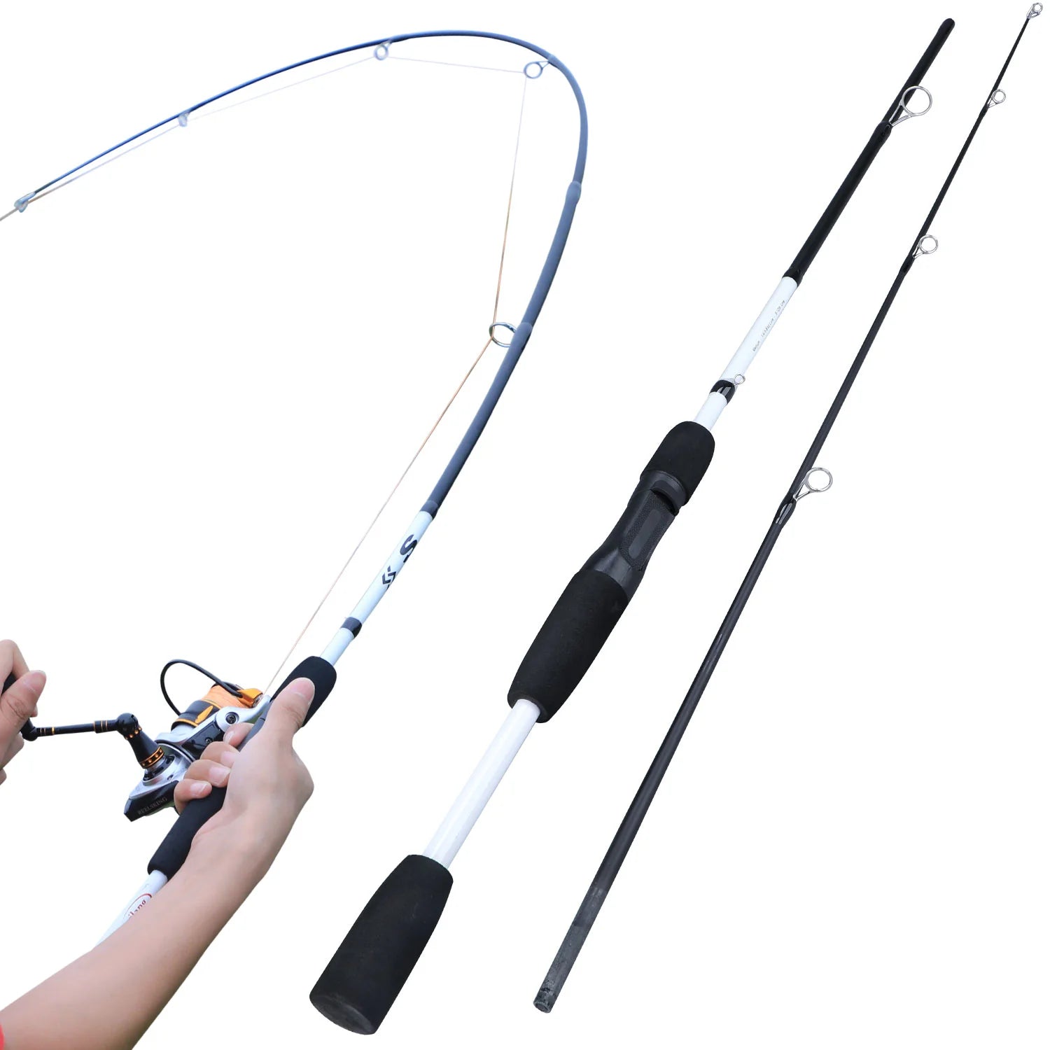 Sougayilang Carbon Fiber Spinning Casting Fishing Rod - 2-Section, 3-Section