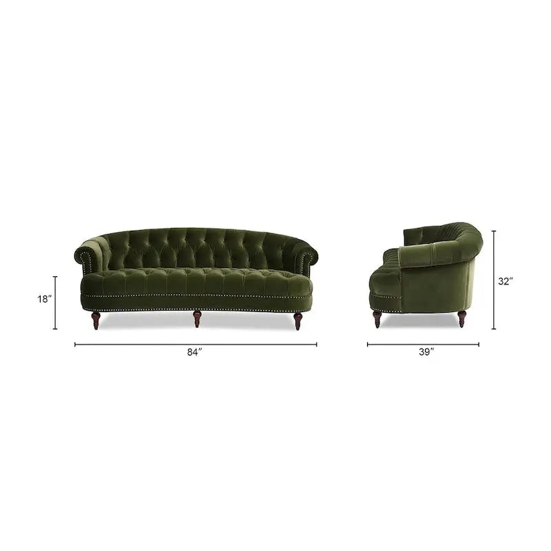 Jennifer Taylor Home La Rosa 84-Inch Velvet Chesterfield Sofa - Tufted Upholstered