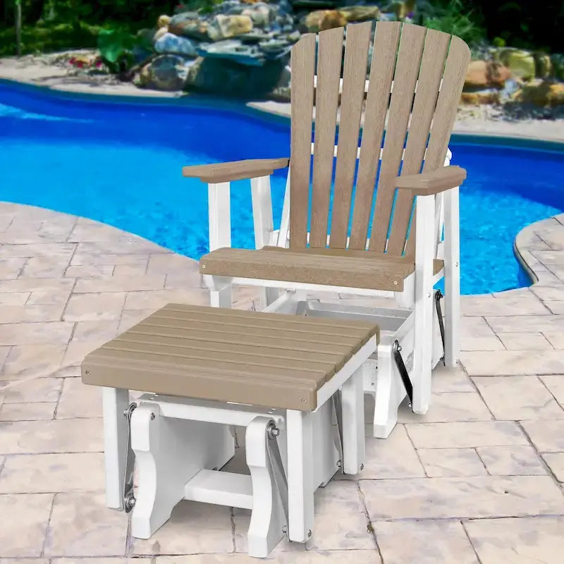 American Furniture Classics Fan-Back Glider Rocker With Matching Ottoman - Handcrafted In The USA