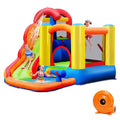 6-In-1 Inflatable Water Play Center With Slide, Trampoline Deck And 740W Air Blower