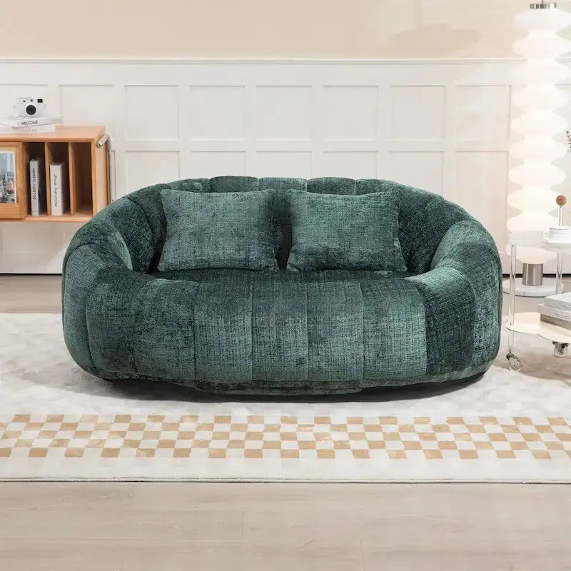 Adult-Sized Multi-Hue Bean Bag Lounge Chair, 43in L x 35in W x 31in H