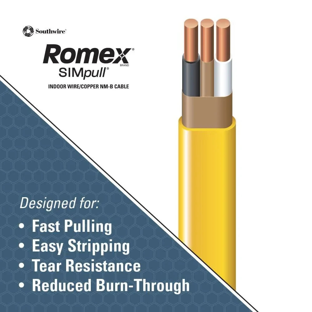 250 ft 12/2 Solid Romex SIMpull CU NM-B W/G Wire