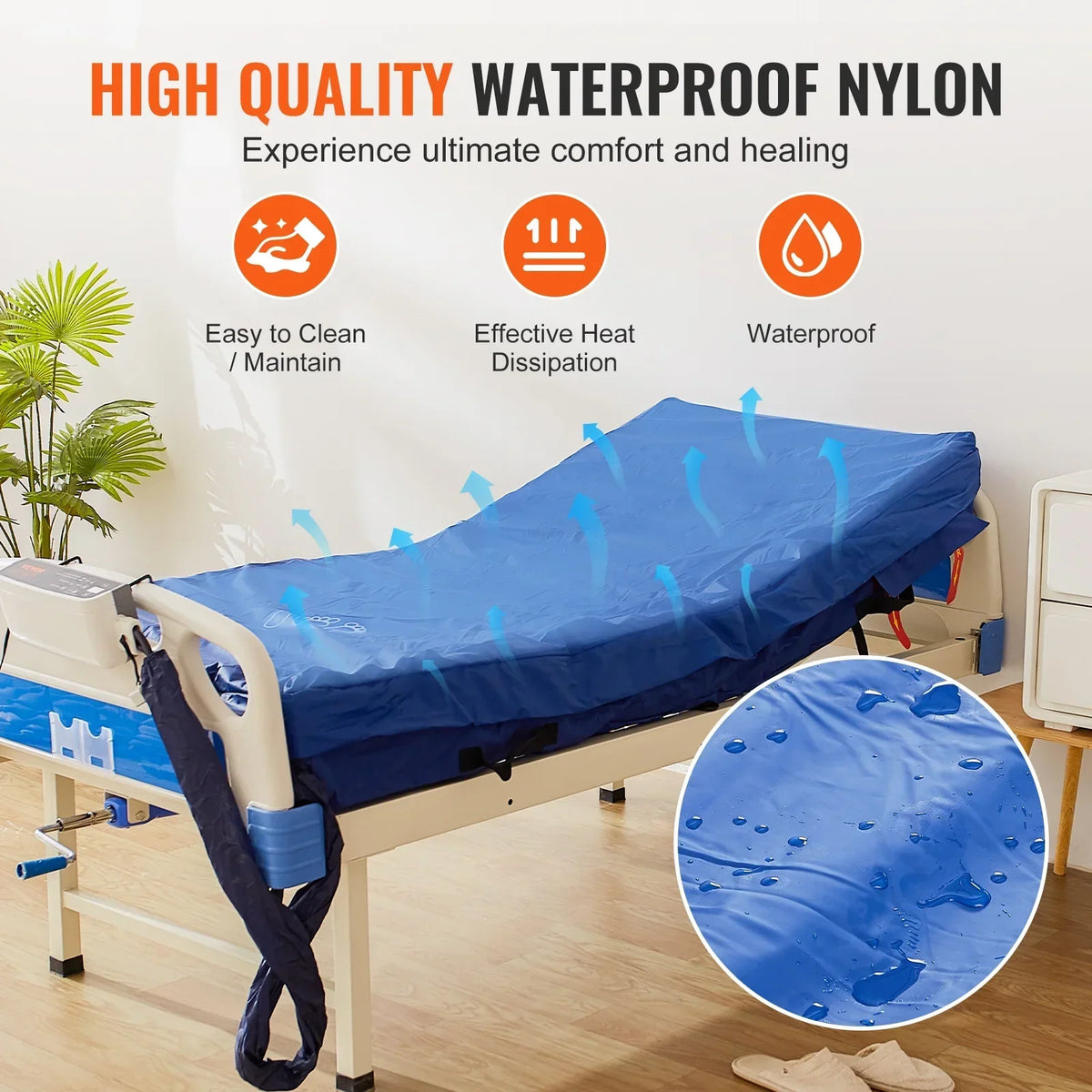 SKYSHALO Alternating Pressure Mattress, Dual-Layer Low Air Loss, 450 Pounds