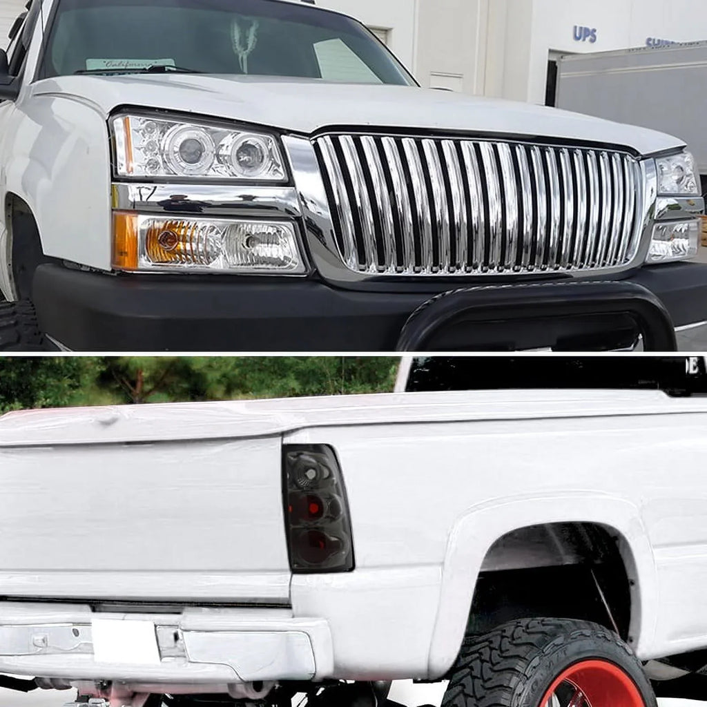 Spec-D Tuning Black SMD LED Projector Headlights With 6-LED Bumper Lights - Chevy Silverado Left And Right Pair