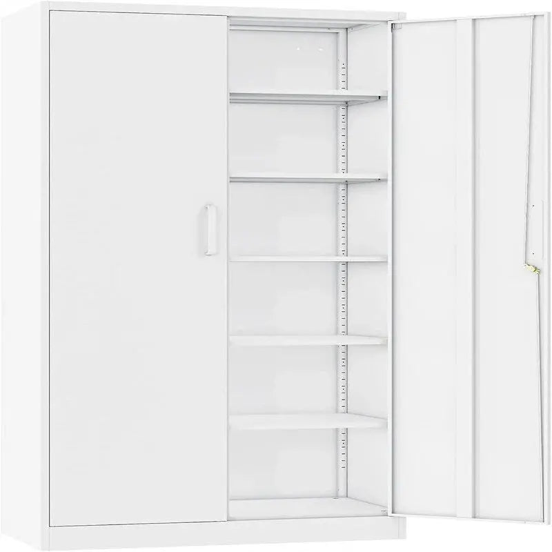 Heavy-Duty Metal Garage Storage Cabinet, Lockable Freestanding 5 Adjustable Shelves, 70.87 inch31.5 inch15.7 inches - Black