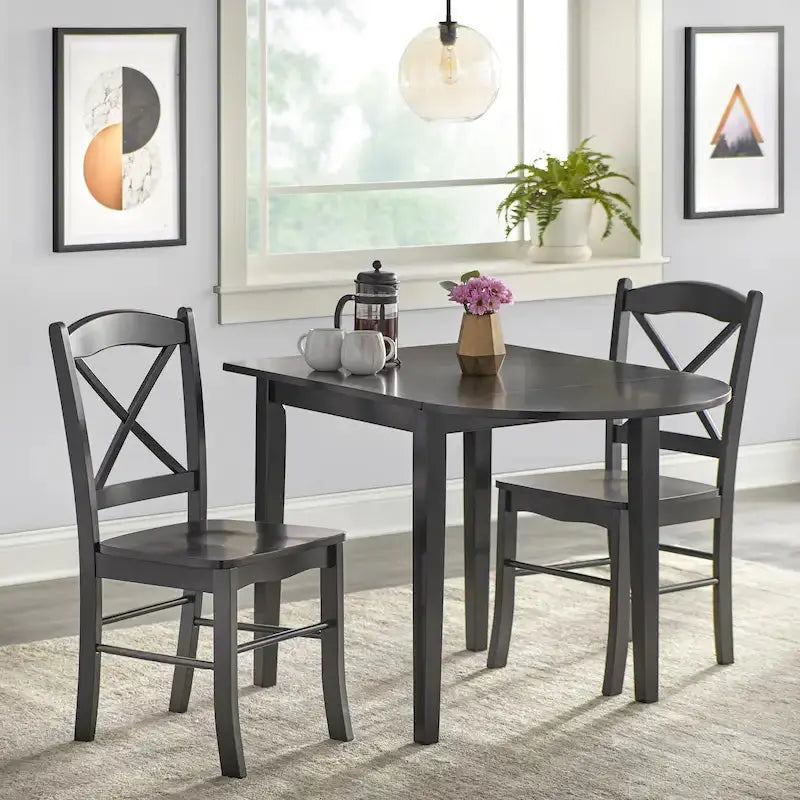 Simple Living Country Cottage 3-Piece Drop-Leaf Dining Set - Rustic Farmhouse Style