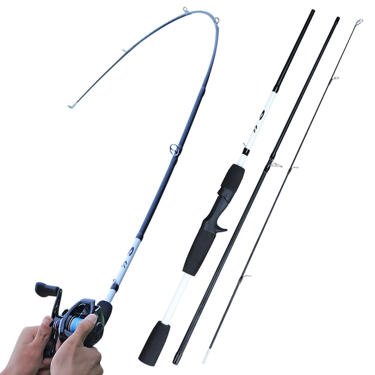 Sougayilang Carbon Fiber Spinning Casting Fishing Rod - 2-Section, 3-Section
