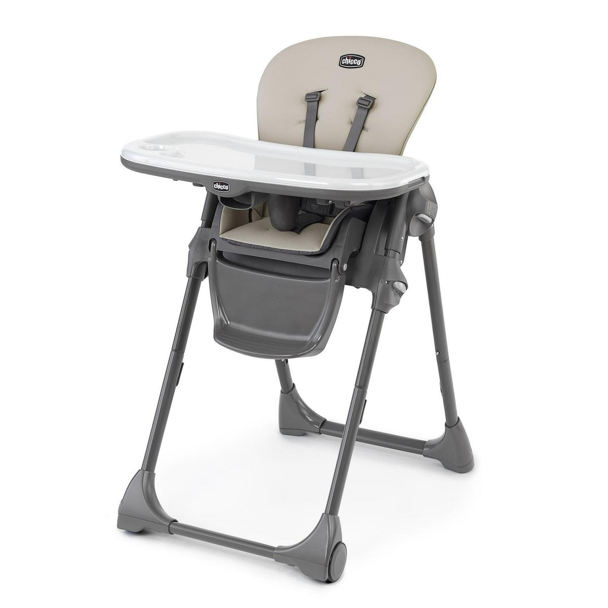 Chicco Polly Space-Saving Fold Easy Clean Highchair, Taupe - 00079756100070