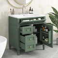 36 Inch Black Freestanding Bathroom Vanity With Single Undermount Sink, 2 Drawers And Tip-Out Drawer