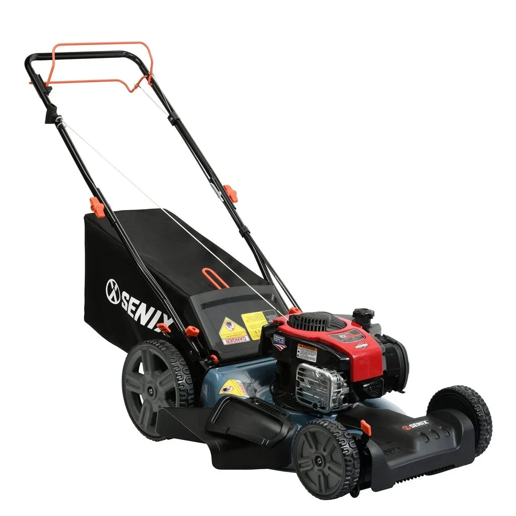 SENIX Self-Propelled Gas Lawn Mower, 21-Inch, 150 cc 4-Cycle Briggs & Stratton Engine, Blue - LSSG-M1