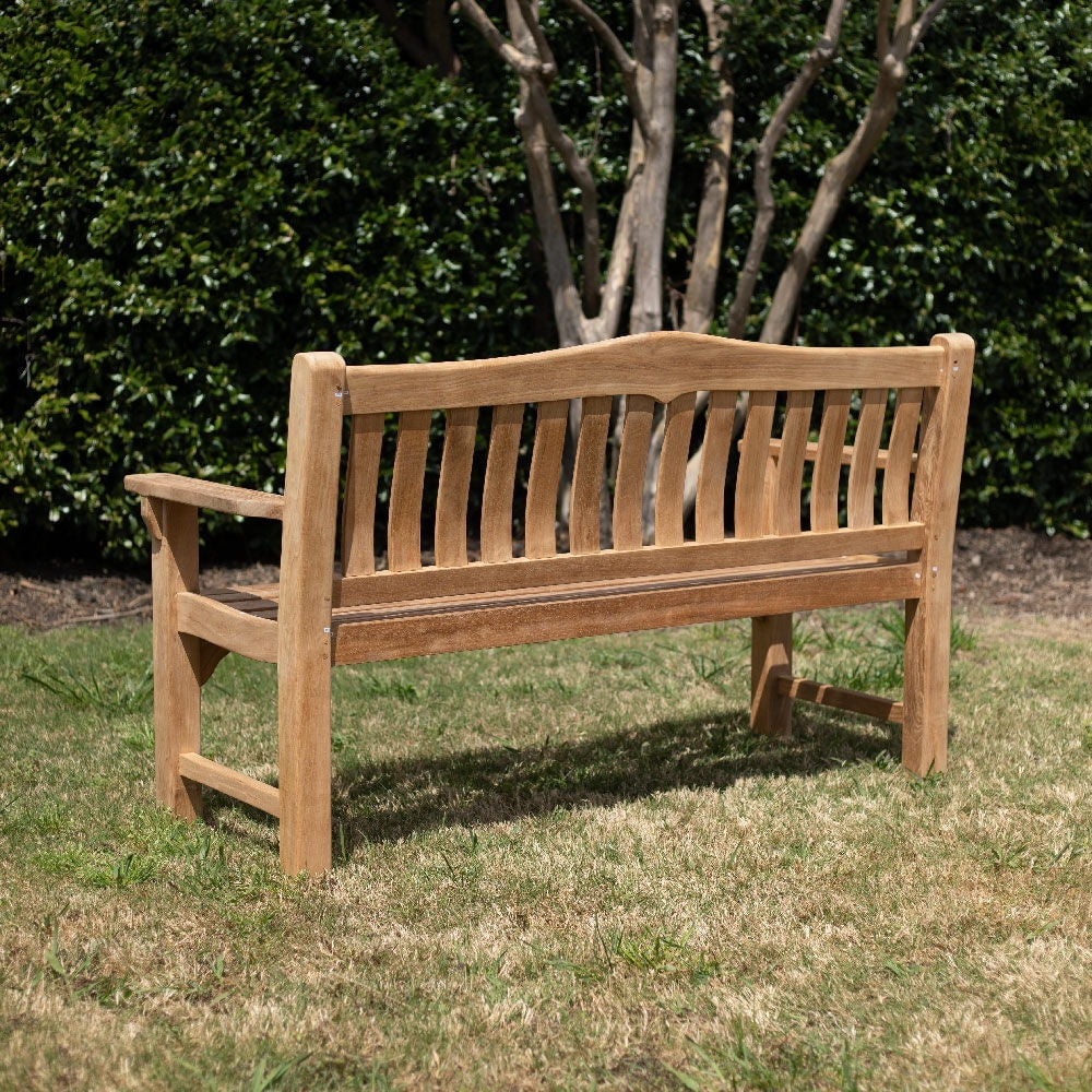 Ash & Ember Patio Bench, Grade A Teak, 53 in, Seats 2 - Hawthorne