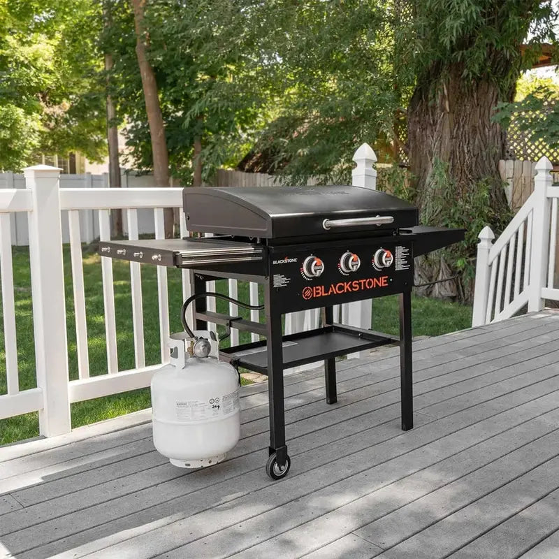 Blackstone 28-Inch 3-Burner Griddle With Hood - XL Flat Top Outdoor Grill Kit