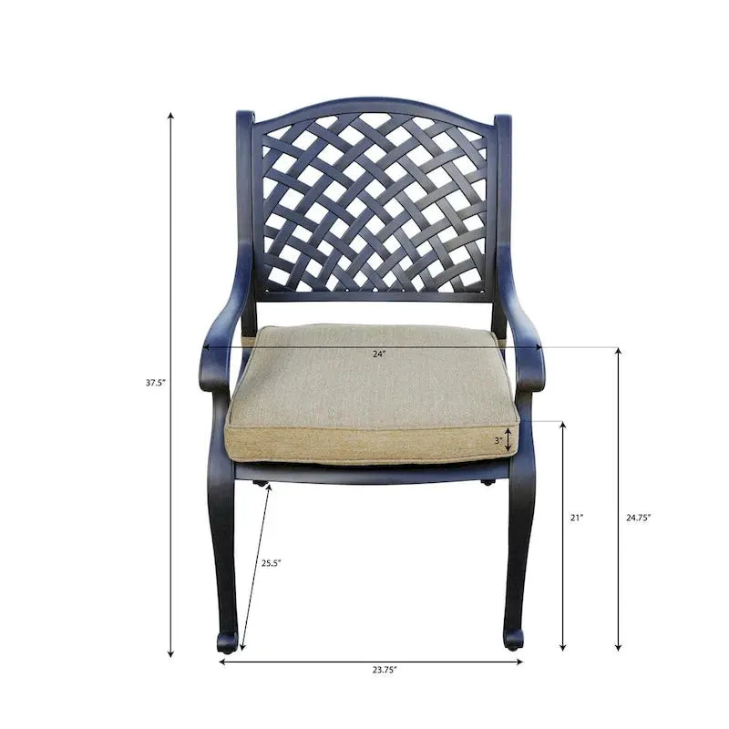 Darlee Nassau 11-Piece Cast Aluminum Outdoor Dining Set With 8 Chairs, 2 Swivel Rocker Chairs And Extendable Table - Antique Bronze