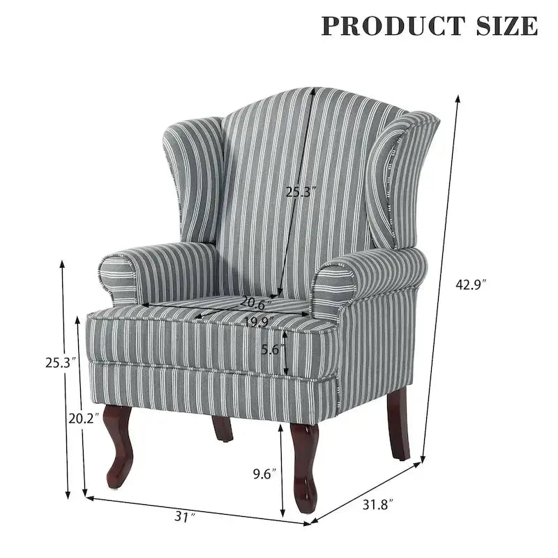 Wingback Accent Chair Duo, Upholstered Armchairs, 2 Count - Classic