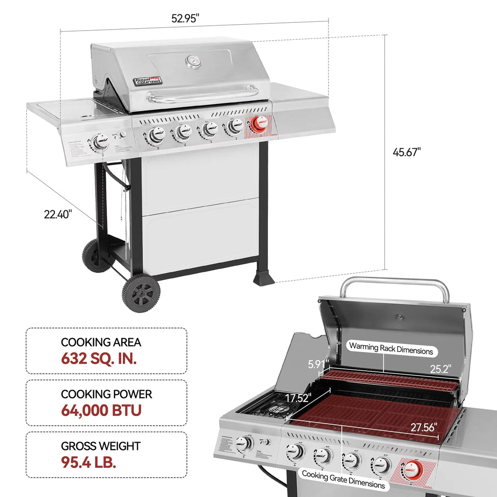 Royal Gourmet 5-Burner Liquid Gas Grill, 64,000 BTU - GA5401T