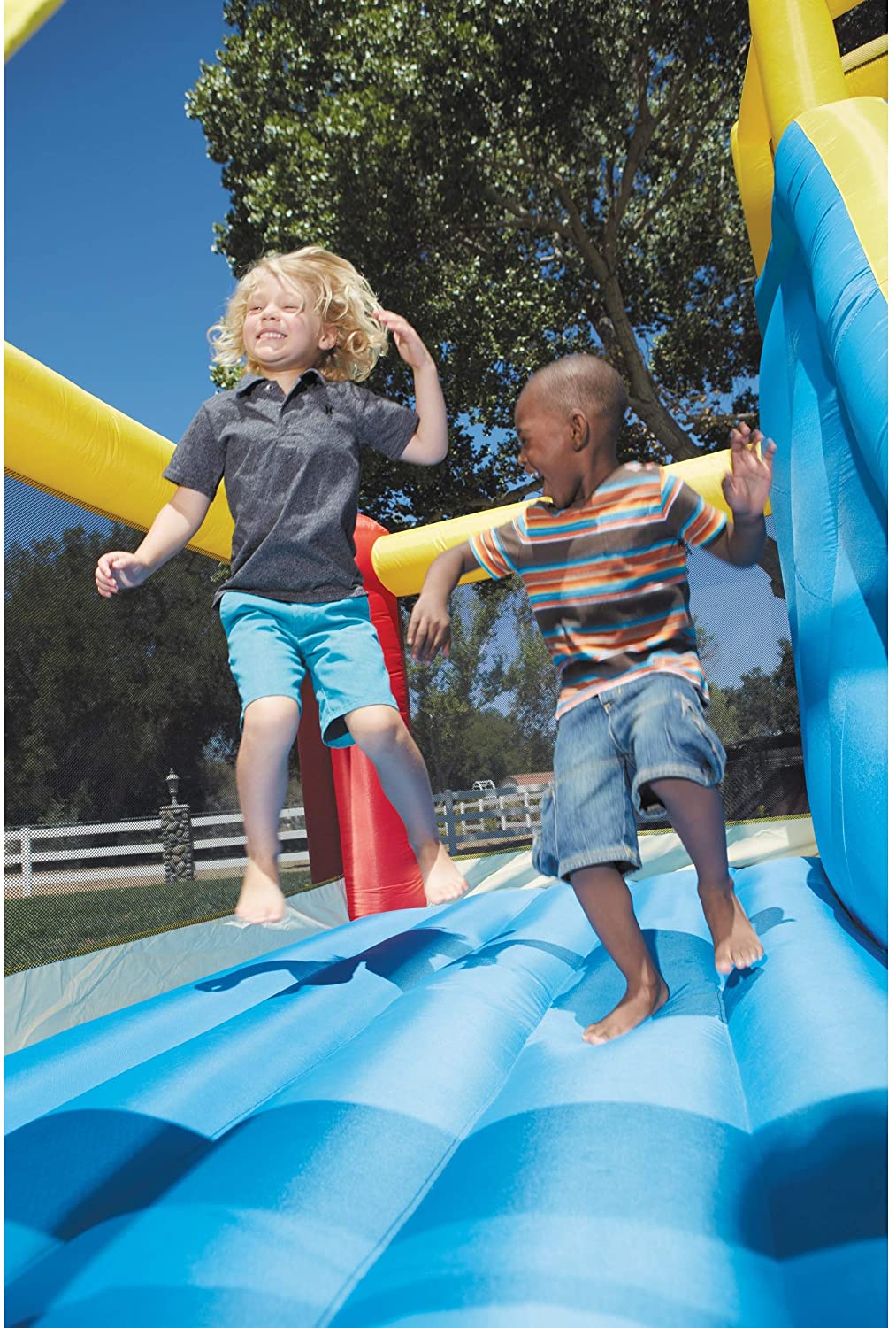 Little Tikes Giant Inflatable Slide Bouncer - Blue Or Green