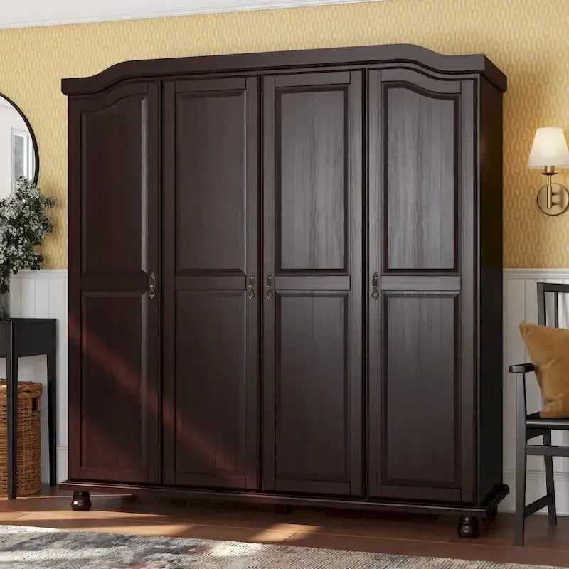 Palace Imports Kyle 4-Door Solid Wood Armoire, 72.25w x 76.5h x 22.25d - Kyle