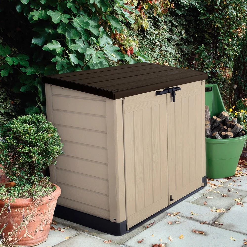 Keter Store It Out MAX Horizontal Resin Outdoor Storage Shed, Beige - Store It Out MAX
