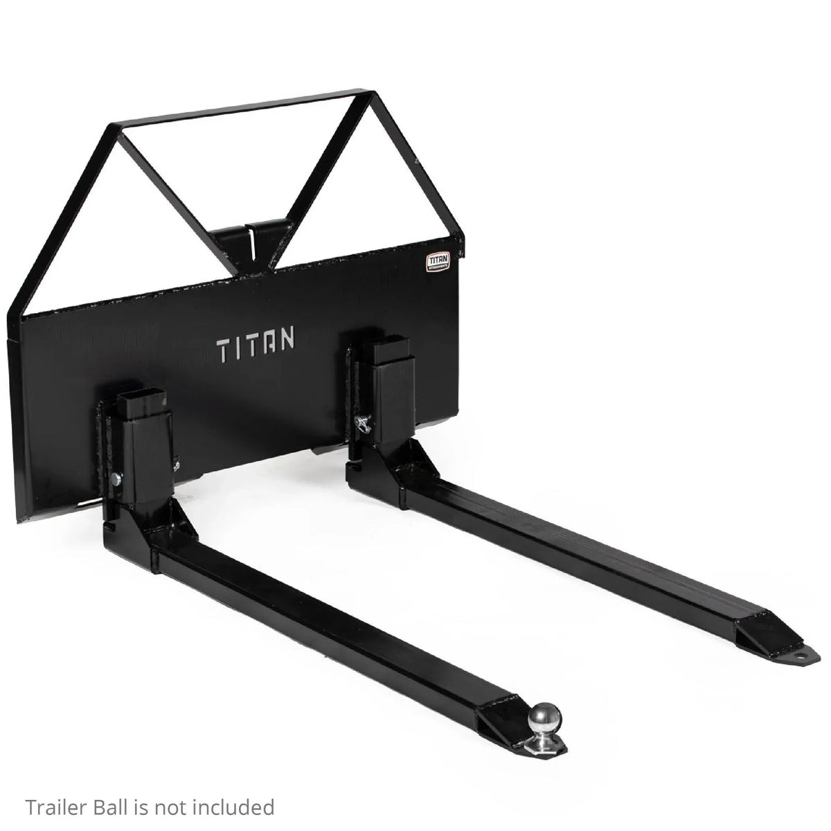 Titan Attachments Pin-On Pallet Fork Frame Attachment With 46in Fork Blades And 2600 LB Load Capacity