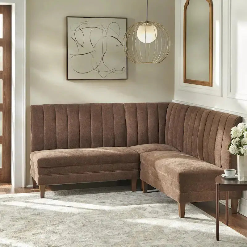 Lifestorey 3-Piece Channel-Back Upholstered Banquette Set - Kerrington
