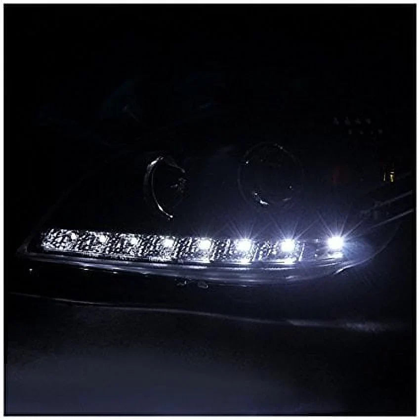 Spec-D Tuning Black Projector Headlights With SMD LED DRL Strip - 2LHP-BW16302JM-TM