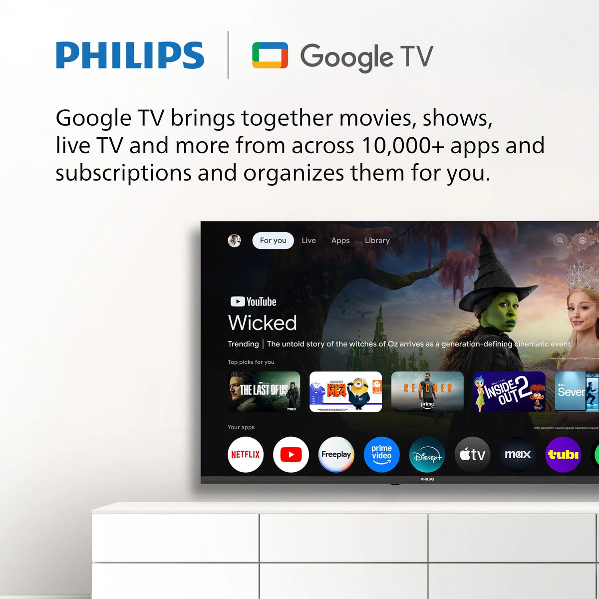 Philips 60 Class 4K Ultra HD Google Smart LED TV - 60PUL7555/F7