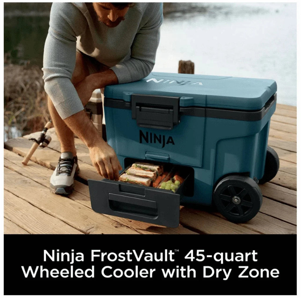 Ninja FrostVault 45QT Wheeled Cooler With Dry Storage Drawer - Ocean Blue - FB245AOB