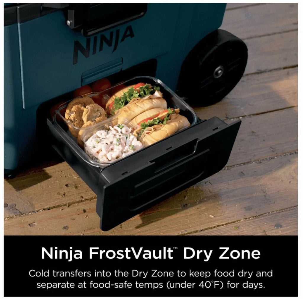 Ninja FrostVault 45QT Wheeled Cooler With Dry Storage Drawer - Ocean Blue - FB245AOB