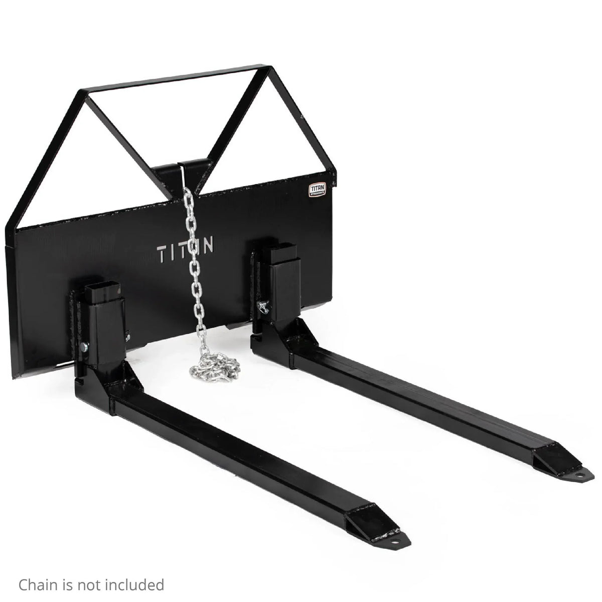 Titan Attachments Pin-On Pallet Fork Frame Attachment With 46in Fork Blades And 2600 LB Load Capacity