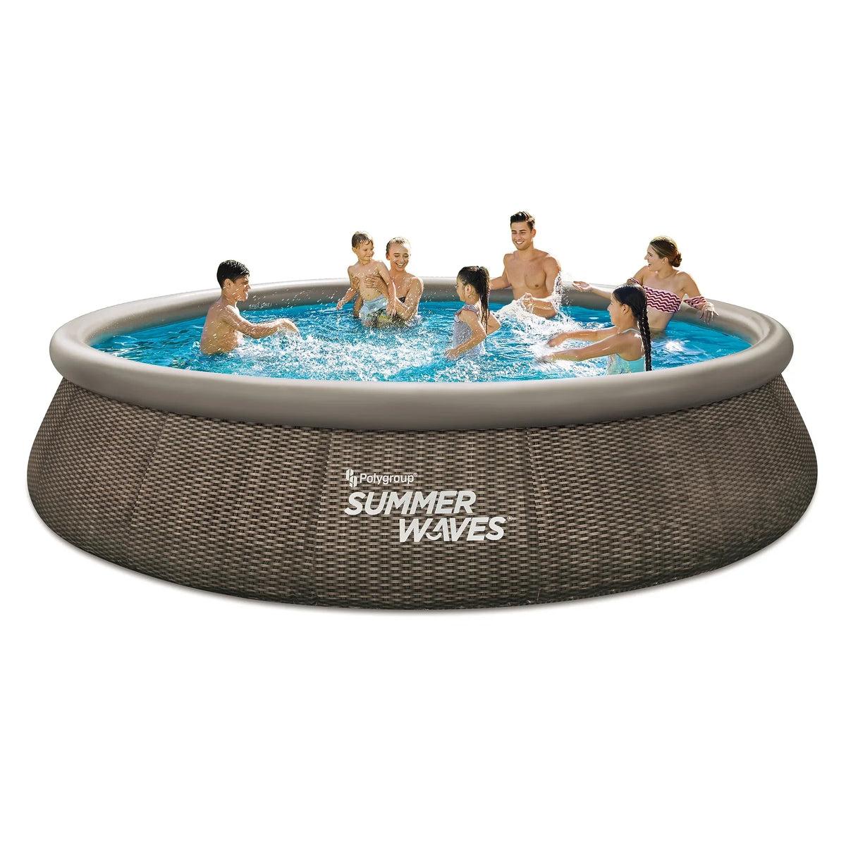 Summer Waves Quick Set Above Ground Pool 15 ft x 36 in Dark Double Rattan - RX600