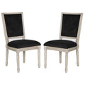 SAFAVIEH Buchanan Rectangular Side Chair Set Of 2, Black/Rustic Grey