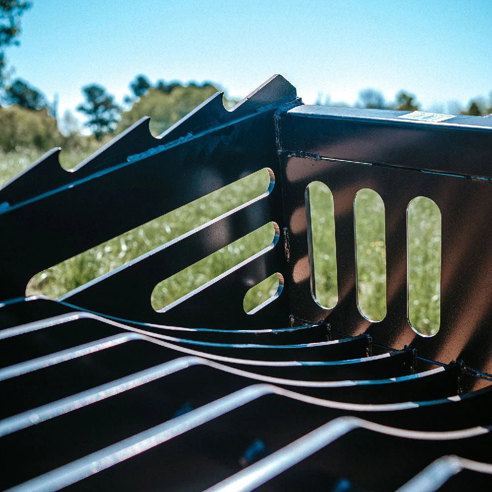 Titan Attachments 60in Skeleton Rock Bucket With Bolt-On Teeth And Skid Steer Quick Tach