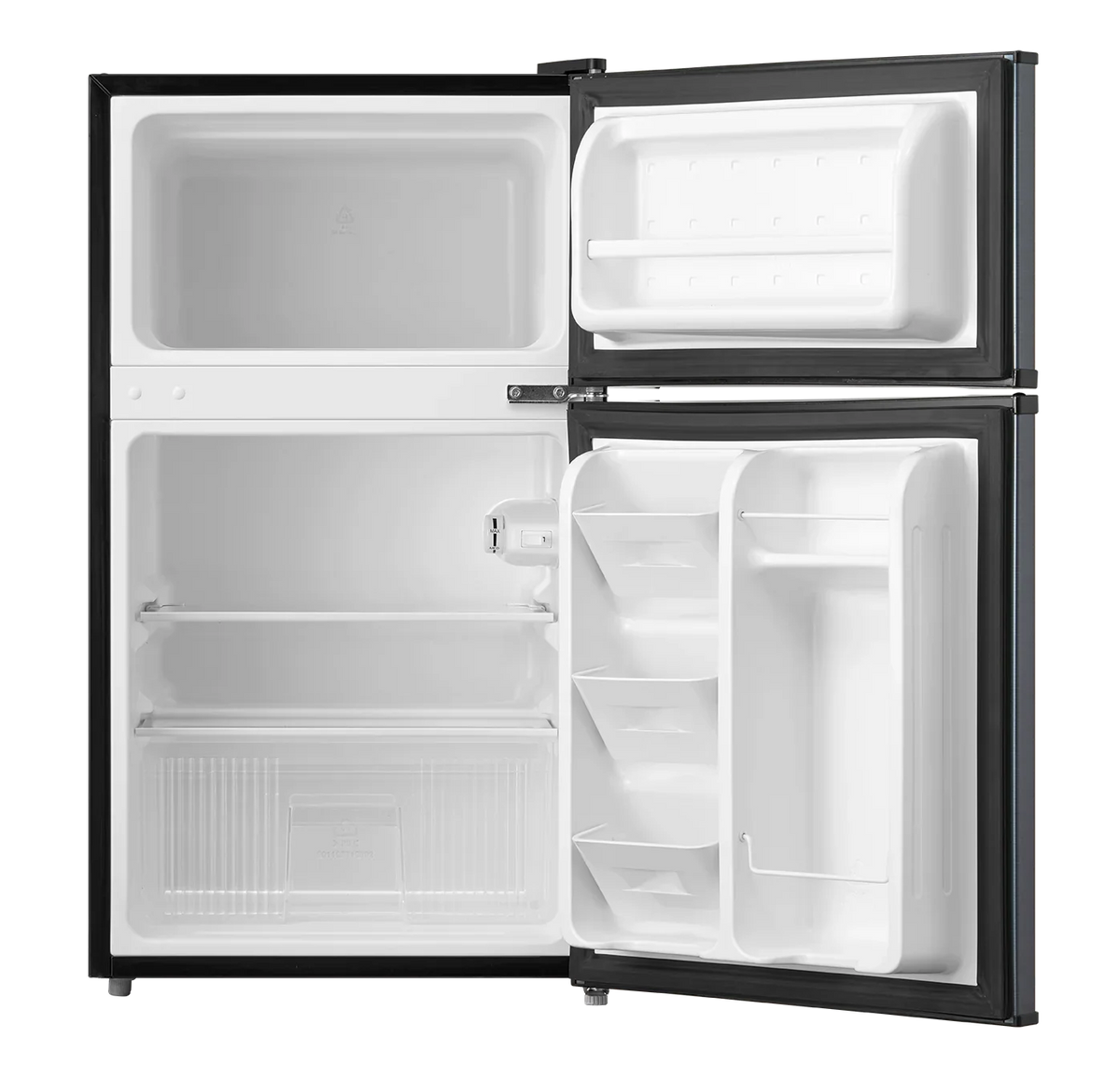 Arctic King Two-Door Mini Fridge With Freezer, 3.2 Cu. Ft., Stainless Steel